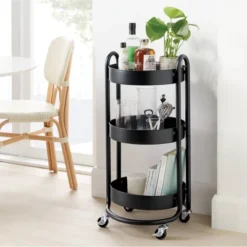 3 Tier Round Metal Utility Cart - Brightroom™