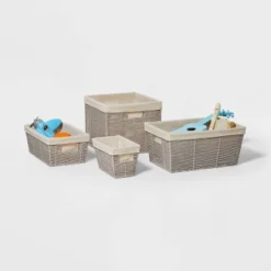 16" X 9" X 6" Woven Twisted Paper Rope Media Basket Gray - Brightroom™ 5 16" X 9" X 6" Woven Twisted Paper Rope Media Basket Gray - Brightroom™ -Brightroom GUEST 054d99f6 5bc4 4b73 87f9 e39da675c247