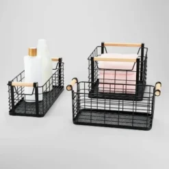 Rectangular Wire Natural Wood Handles Basket - Brightroom™ 5 Rectangular Wire Natural Wood Handles Basket - Brightroom™ -Brightroom GUEST ab19b57b a6b9 48e1 bff9 9f5ba2d2135a