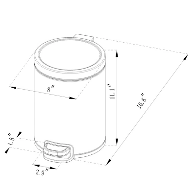 5L Round Step Trash Can - Brightroom™ 3 5L Round Step Trash Can - Brightroom™ - Image 3